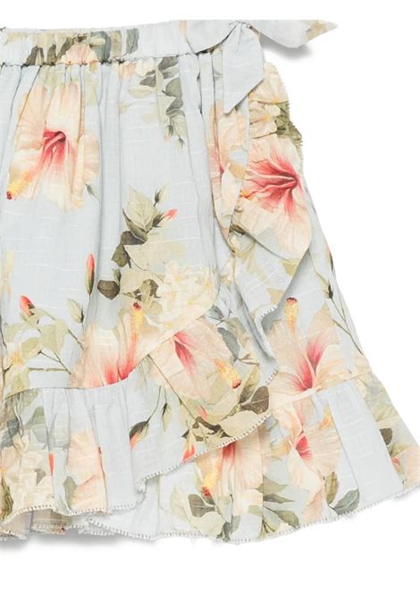 Gonna con stampa ZIMMERMANN KIDS | 4022SSS263BLUE HIBISCUS